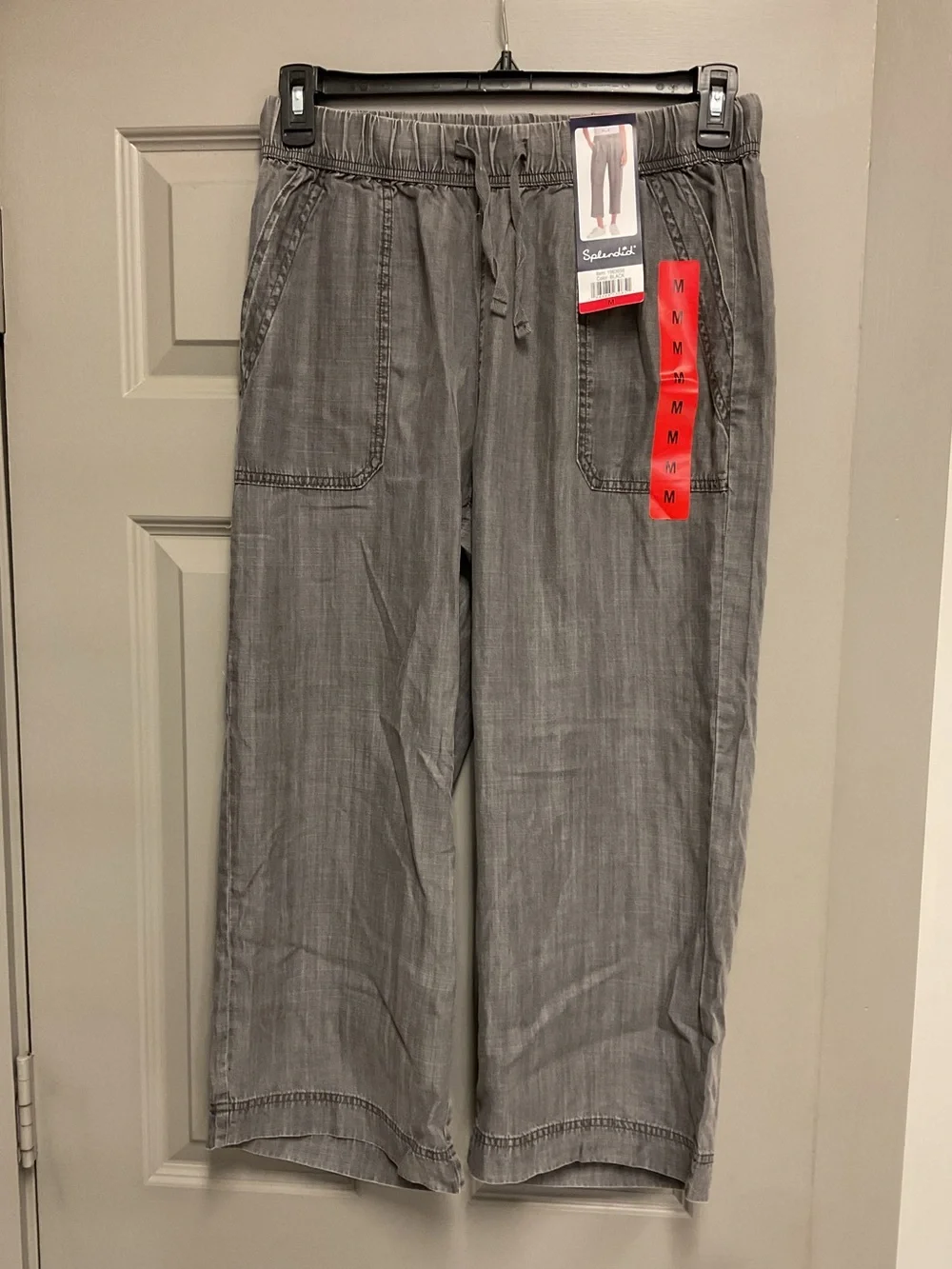 Splendid Black Relaxed Crop Drawstring Pants - Picture 1 of 3